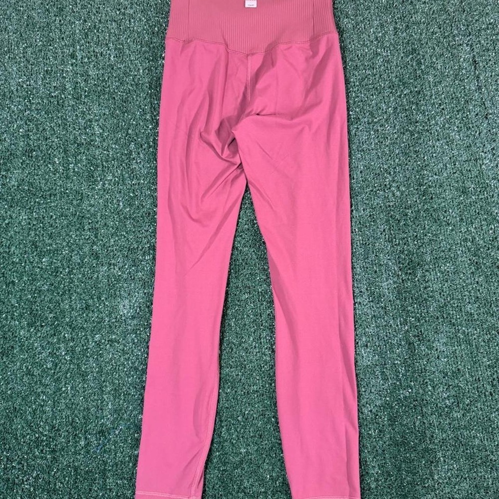 Vuori Rib Studio Leggings Pink Mauve High Rise Yoga Pants Womens Small